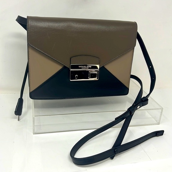 Michael Kors Collection Gia Medium Tricolor Crossbody Bag, Elephant - Picture 1 of 15